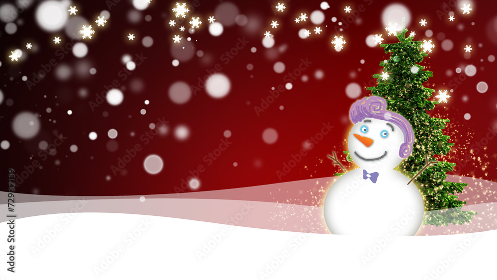 snowman with light star