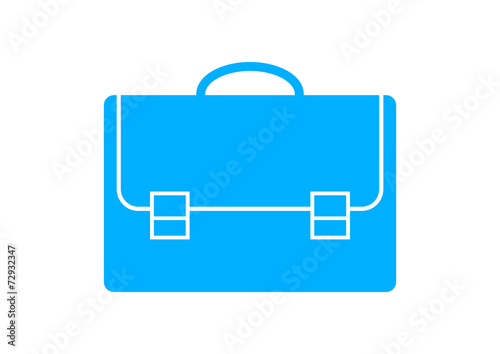 Blue briefcase icon on white background