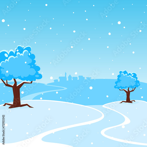 Winter Cartoon Landscape