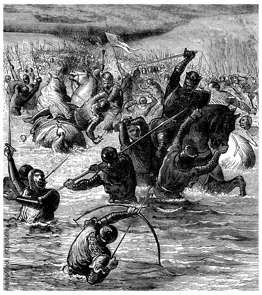 Fototapeta premium Medieval Battle - 14th century