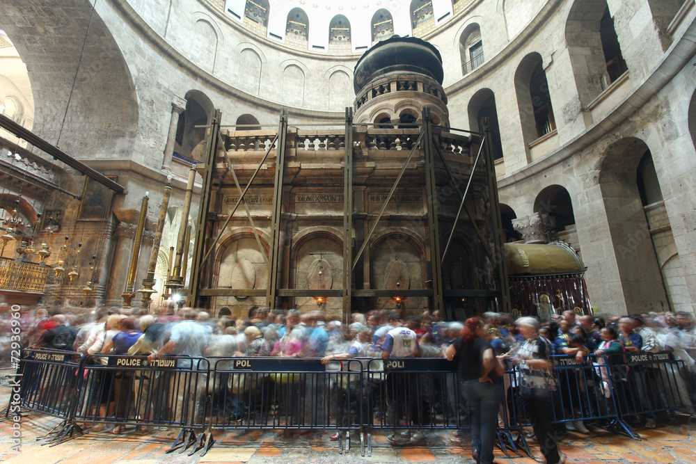 Visitors at the Church of the holy Sepulcher