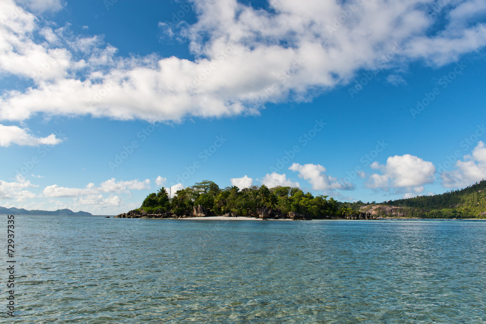 Island Beach at Anse Lislette in the Seychelles Island Beach at Anse Lislette in the Seychelles