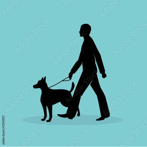Blind man silhouette image
