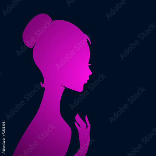 Beautiful woman's silhouette image