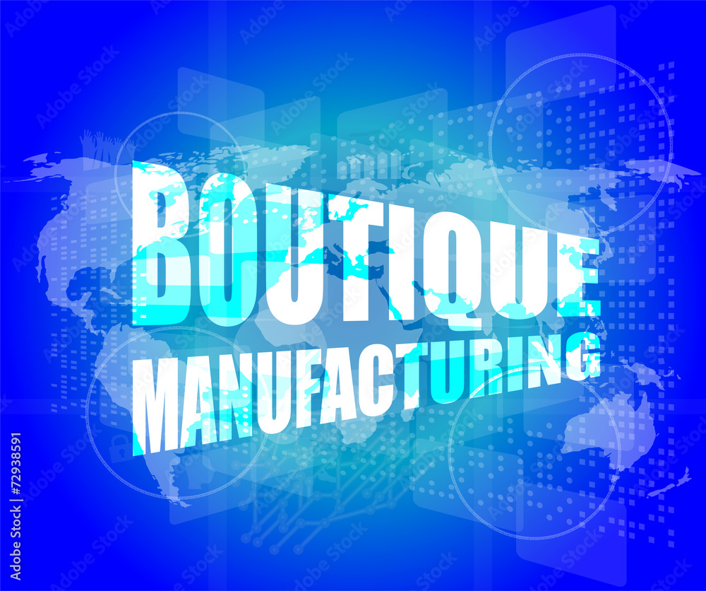 words boutique manufacturing on touch screen technology