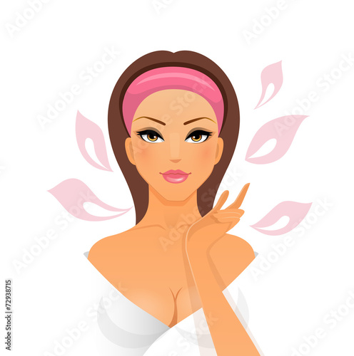 Beautiful woman on a white background