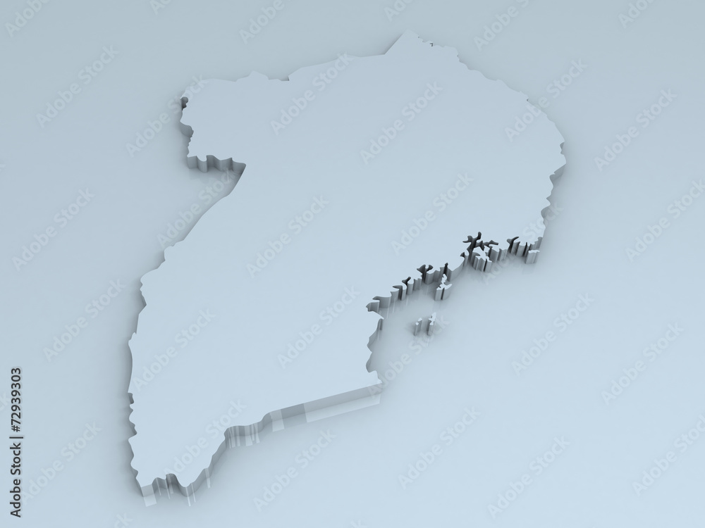 uganda 3D map