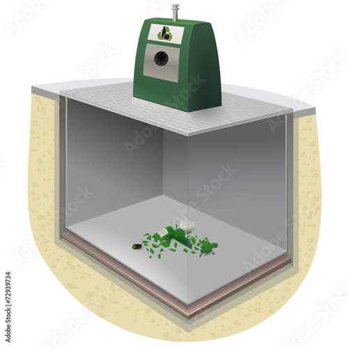 Conteneur enterré de recyclage de verre