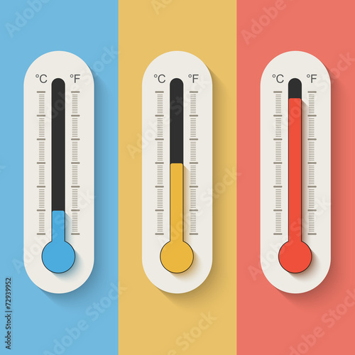 Thermometers on color background. Vector illustration in EPS10 f