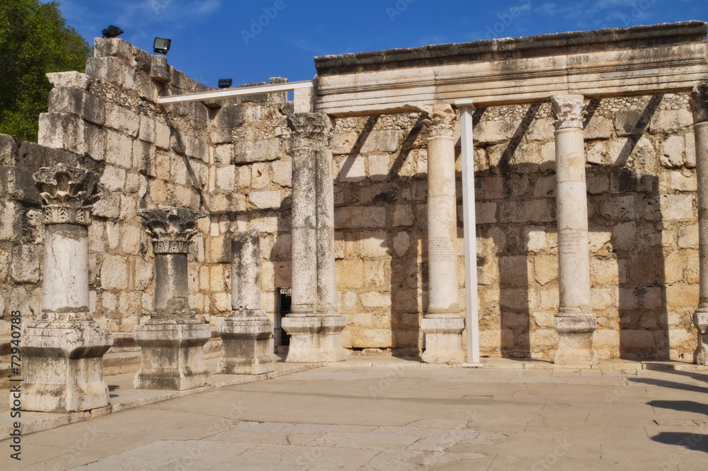 Ruins of synagogue at Capernaum