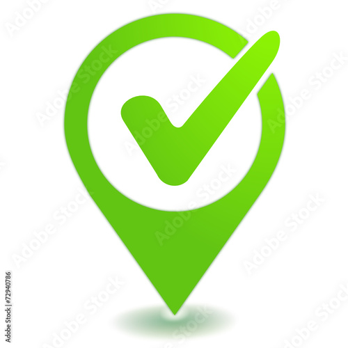 cocher sur symbole localisation vert