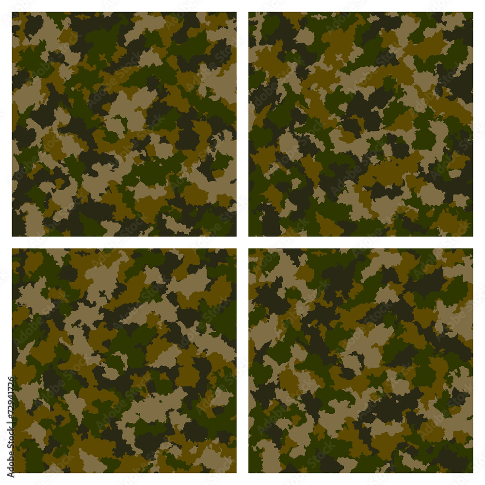 Set of seamless camouflage pattern in blue Set of seamless camouflage pattern in blue