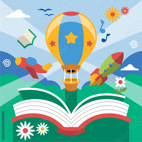 Vector flat open book