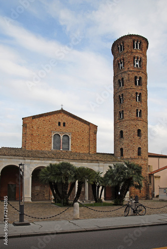 New Basilica of Saint Apollinaire with the round bell tower.