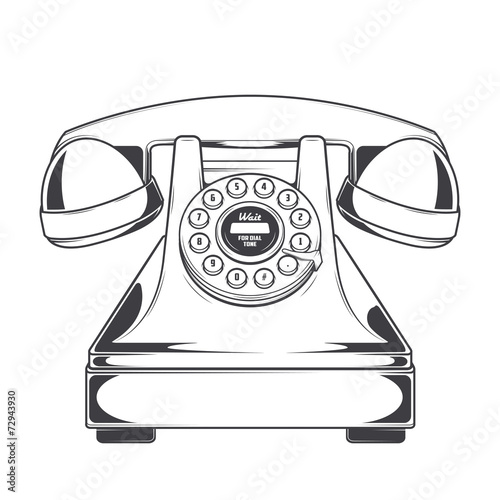 Vintage Phone with Buttons Dial Ring