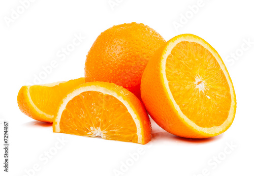 orange and slice isolated