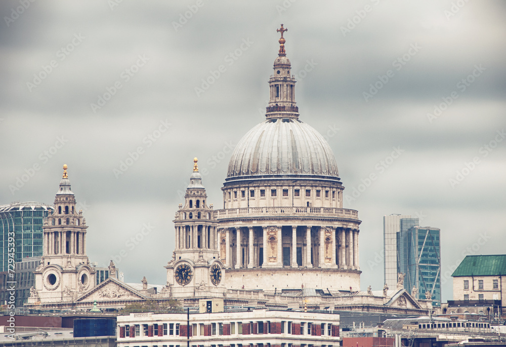 Architectural Dome of St Paul Cathedral in London