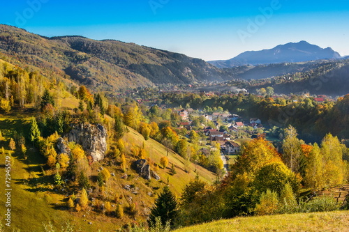 Countryside landscape in a romanian villlage