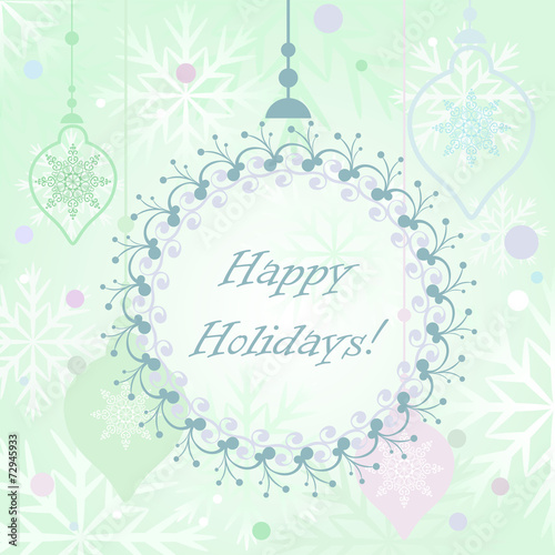 Christmas Happy Holiday greeting card template.