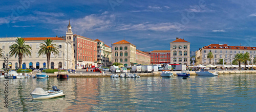 Split waterfront Peristil panoramic view