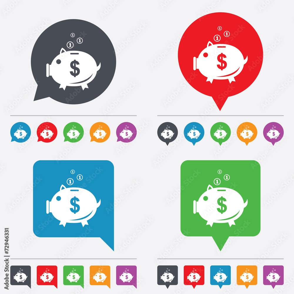 Piggy bank sign icon. Moneybox symbol.