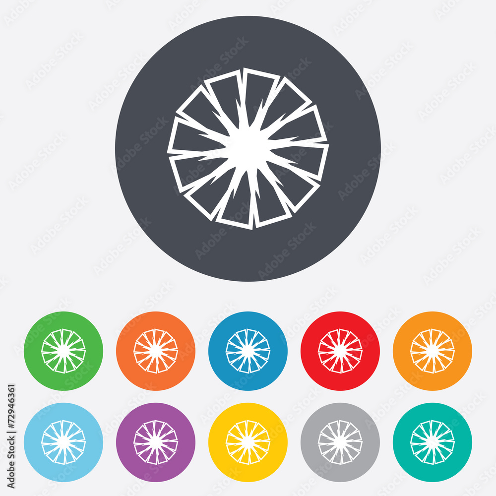 Pineapple slice sign icon. Exotic fruit symbol. Pineapple slice sign icon. Exotic fruit symbol.