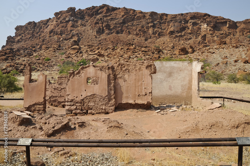 Altes Farmhaus, Felsgravuren, historisch, Twyfelfontein, Namibia photo