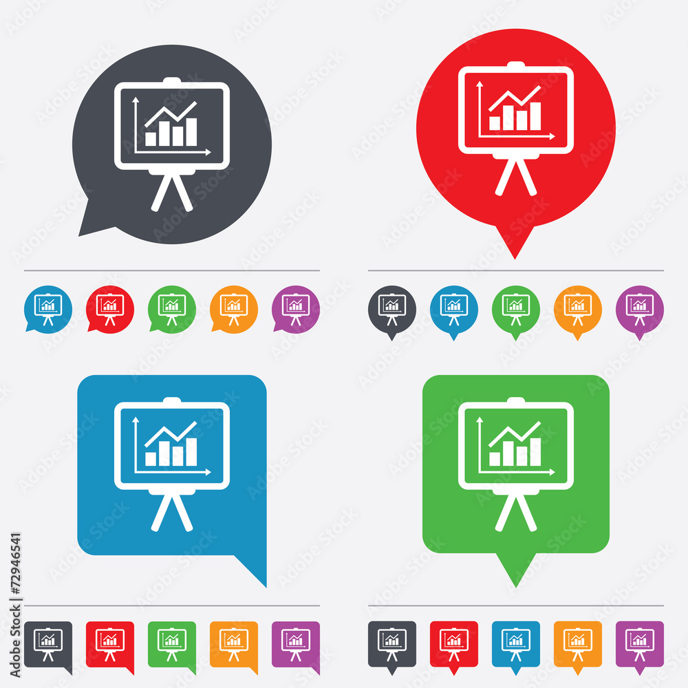 Presentation billboard sign icon. Diagram symbol Presentation billboard sign icon. Diagram symbol