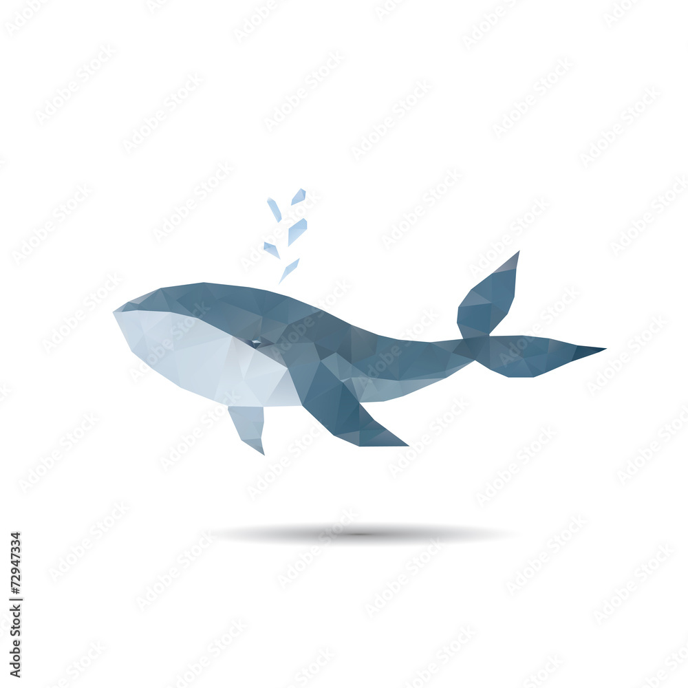 Naklejka premium Abstract whale isolated on a white backgrounds