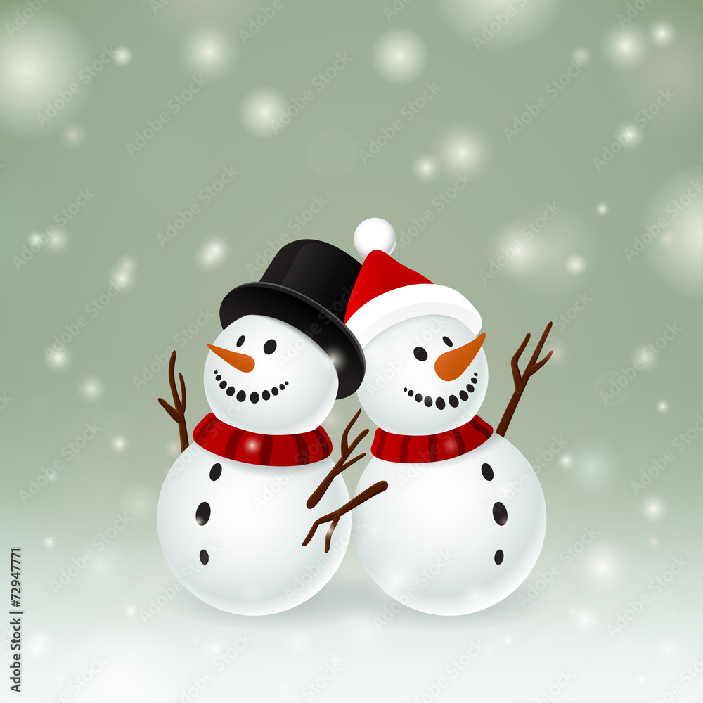 Two smiley snowman