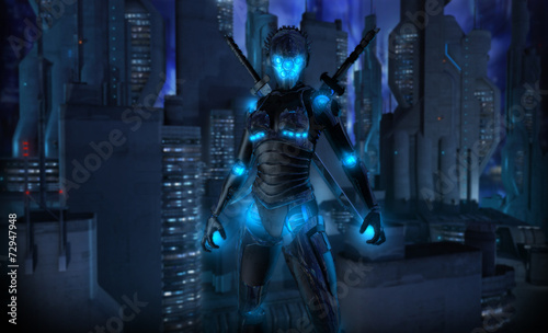 Female cyborg character