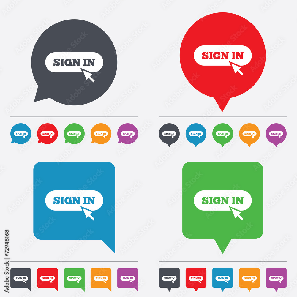Sign in with cursor pointer icon. Login symbol Sign in with cursor pointer icon. Login symbol