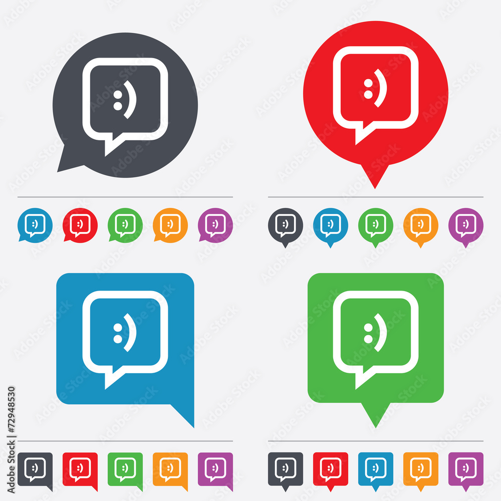 Chat sign icon. Speech bubble symbol. Chat sign icon. Speech bubble symbol.