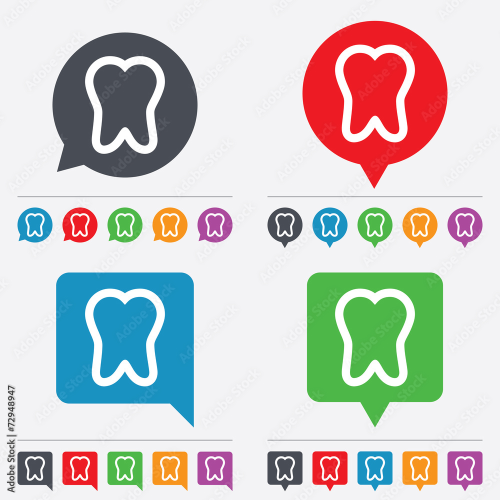 Fototapeta premium Tooth sign icon. Dental care symbol.