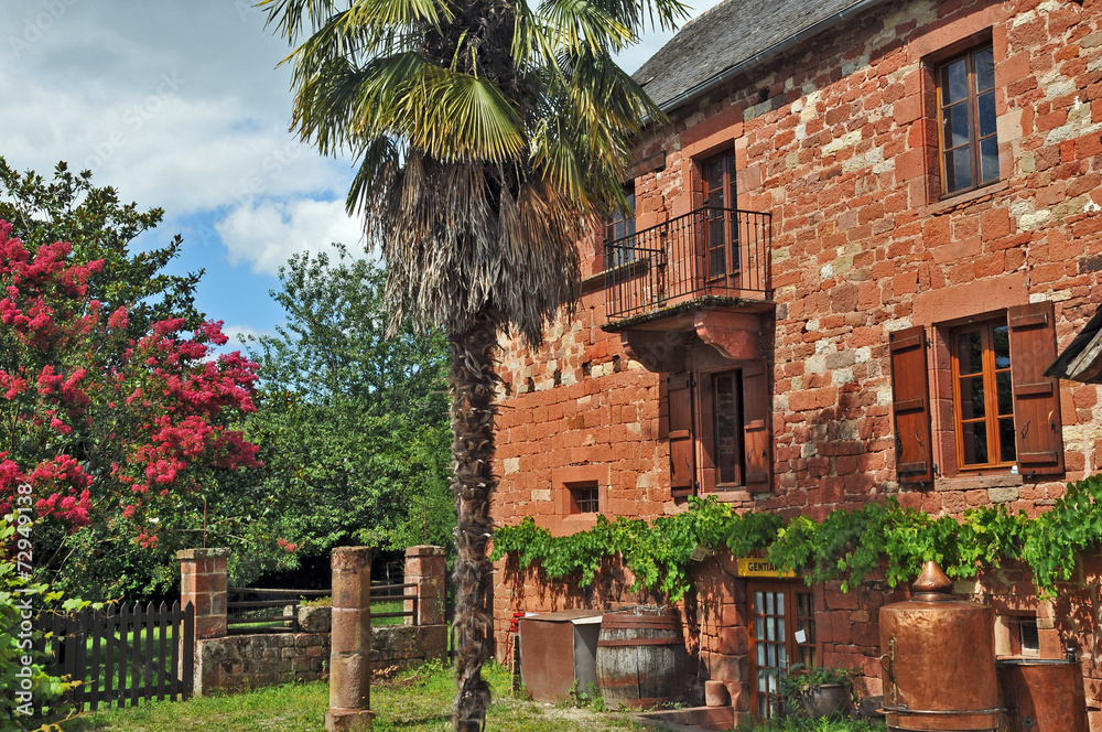 Fototapeta premium Collonges la Rouge, Limosino -Francia