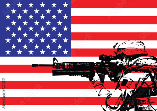 Vector illustration of US marine