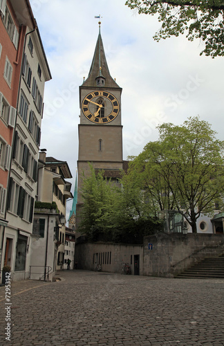 St. Peter churche in the old town of Zurich, Switzerland