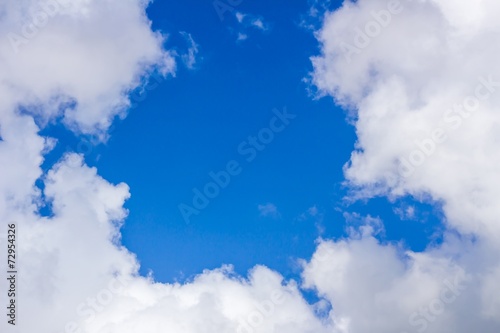 background of clouds and blue sky in the middle