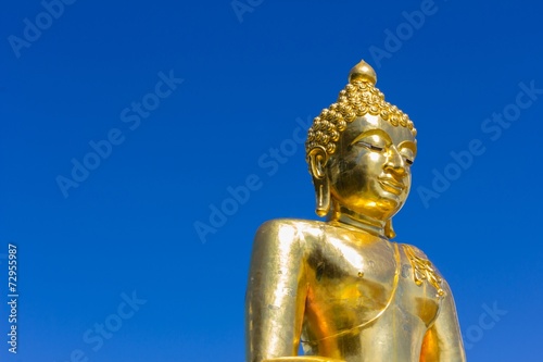 Big buddha isolated on  blue sky Thailand