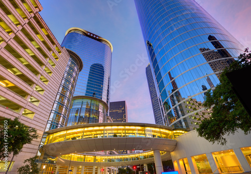 Houston Downtown sunset skyscrapers Texas