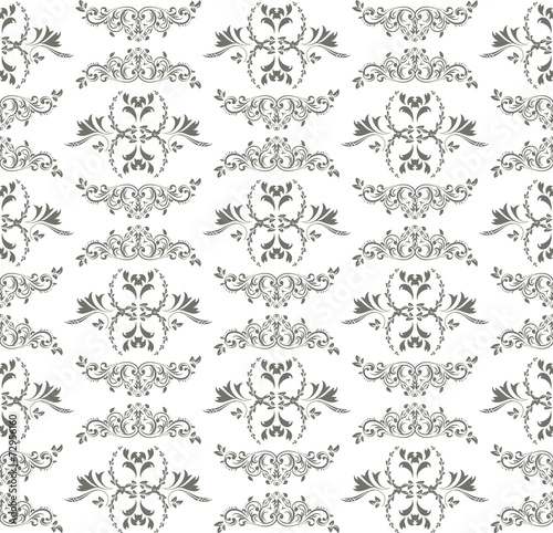 Black background seamless ornamental pattern, illustration