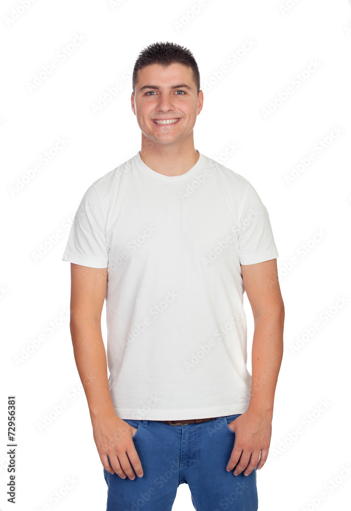 Casual guy smiling with blue eyes Casual guy smiling with blue eyes