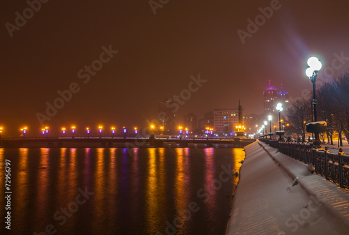 River promenade in Donetsk city on a winter. © Ryzhkov Oleksandr