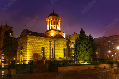 Biserica Sfantul Anton at night in Bucharest