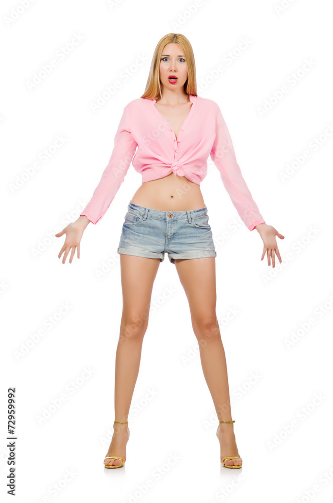 Emotional woman isolated on the white Emotional woman isolated on the white