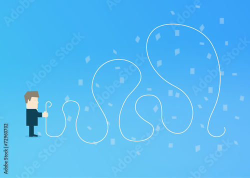 Businessman with a long list