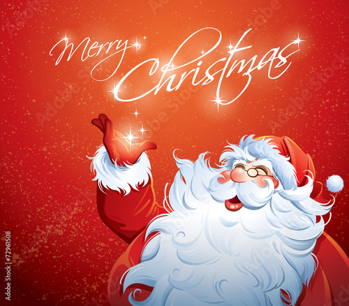 Santa Claus grabbing a star