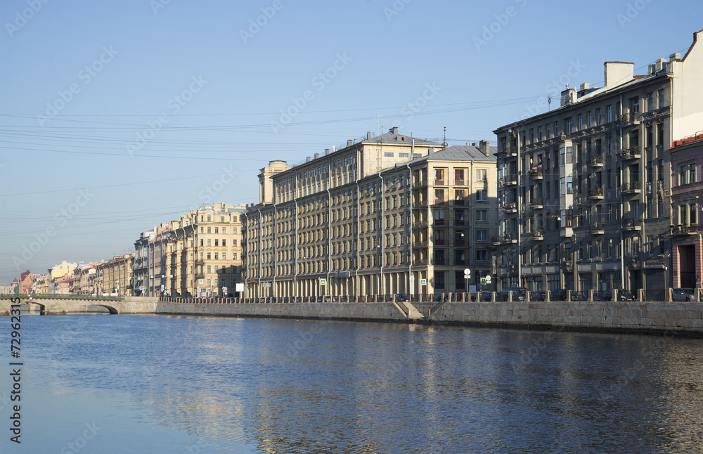 Фонтанка у Вознесенского моста летним утром. Санкт-Петербург