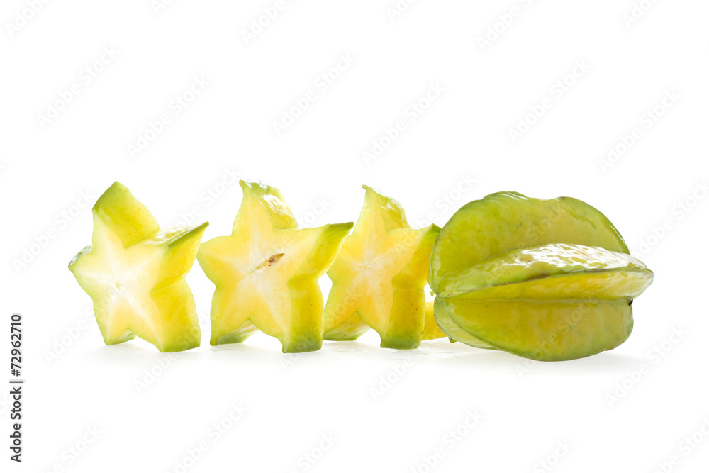 Fototapeta premium carambola, star fruit isolated on white background