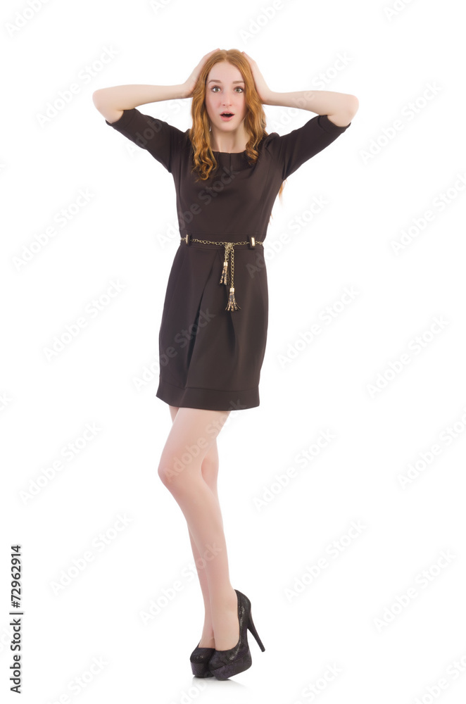Emotional woman isolated on the white Emotional woman isolated on the white